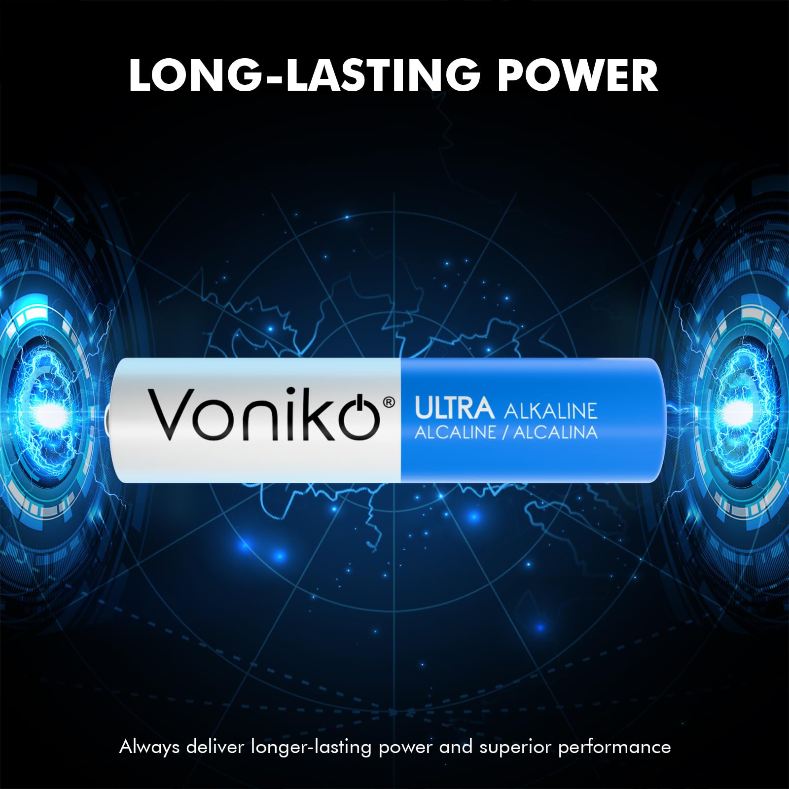 Voniko Ultra AAA Batteries 24 Pack - Alkaline Triple A Battery, Ultra Long-Lasting for All Your Devices, 10-Year Shelf Life, Leak-Proof & Mercury-Free