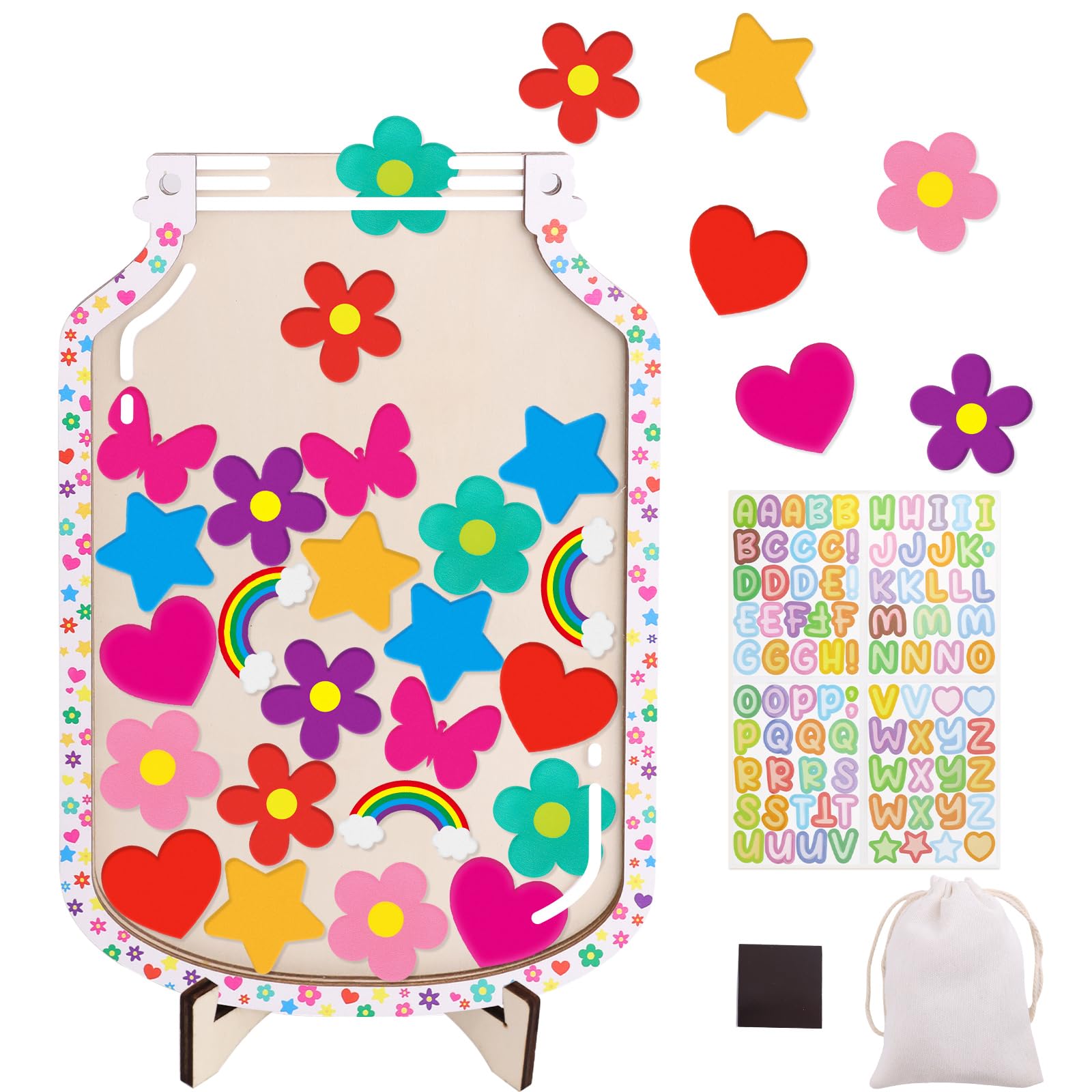 Photo 1 of Ceiba Tree Magnetic Reward Jar for Kids Star Reward Jar System with Colorful Letter Stickers DIY Name Behavior Management Classroom Tools for Teachers Home Potty Training Back to School Students