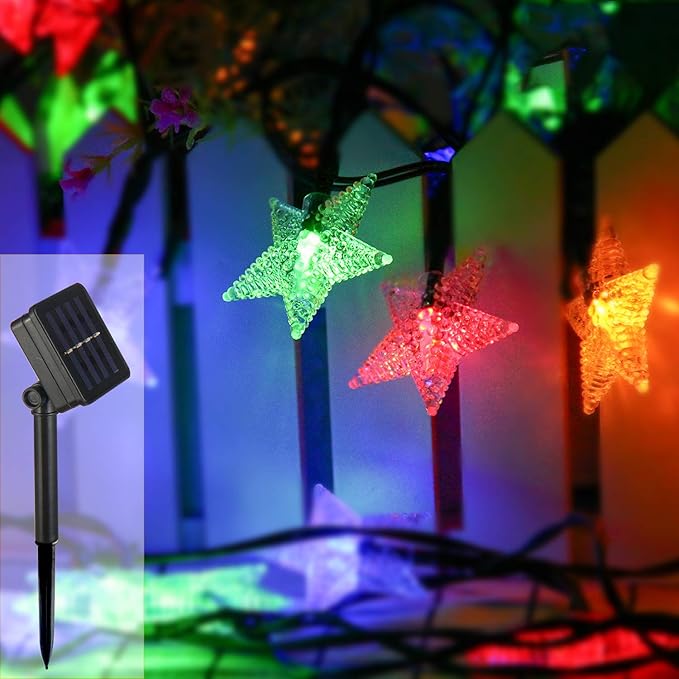 ZOUTOG Solar Star Lights, 40ft/12m 80 LED Colorful Star