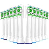 12 Pack Replacement Toothbrush Heads Compatible with Philips Sonicare, Brush Heads for Sonicare and More Click-on Handles, with Covers, White