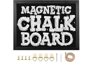 TORASO Chalkboard, Solid Wood Frame Magnetic Chalkboard Sign, Black Wood Framed Chalk Board for Wedding, Kitchen, Bar, Restaurant, Menu & Home Decor, Hanging Chalkboards, 12" x 16"(BK-3040)