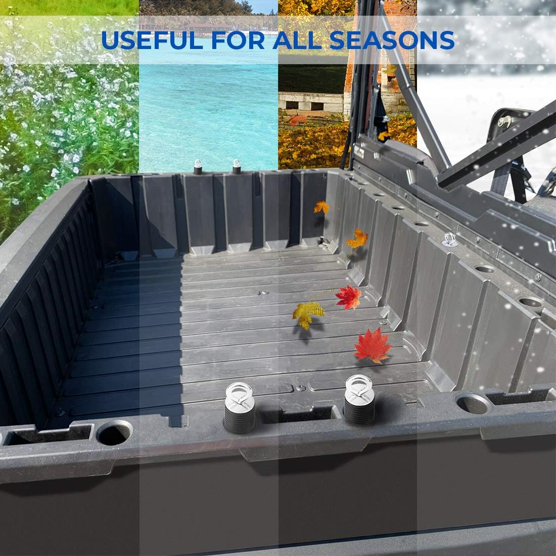 kemimoto UTV Tie Down Anchors, 2" Set of 6 Black Bed Anchors Lock and Ride Hole Compatible with Polaris Ranger (Up to 2021)/General 500 700 800 900 1000: Automotive