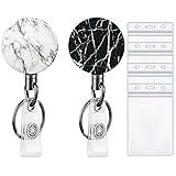 2 Pack Heavy Duty Retractable Badge Reel with