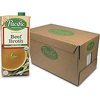 Pacific Foods Low Sodium Organic Beef Broth, 32 Fl Oz (Pack of 12)