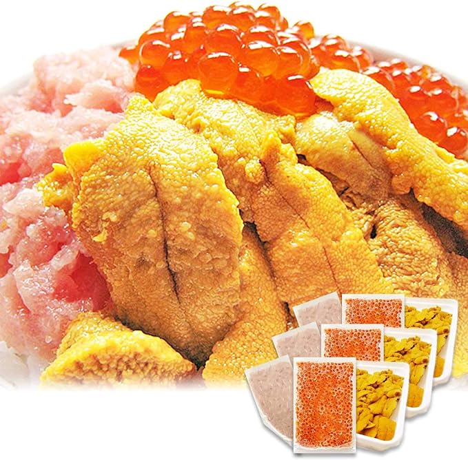 Amazon 母の日 ギフト イカ屋荘三郎 海鮮丼セット 無添加 生食用ウニ 100g まぐろのタタキ 100g イクラ醤油漬け 95g 各3個入 お取り寄せ グルメ ヤマキ食品 イカ屋荘三郎 鮮魚 通販