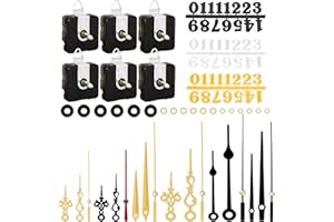 PARAOR 6pcs High Torque Quartz Clock Movement Mechanism Replacement Clock Numerals Kit with 6 Different Pairs of Hands Clock for DIY Wall Clock Handicrafts Repair Clock Parts 21.5mm
