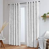 John Aird Crushed Velvet Eyelet Curtains White 46x54 Pair view 2