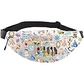Cartoon Princess Gift Princess Squad Group Gift Princess Crossbody Fanny Pack Waist Bag (Princess WB)