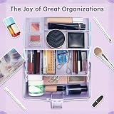 Creahaus 12in 3 Layer Storage Box with 2 Trays Blue Purple view 6