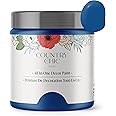 Country Chic All-in-One Chalk Paint for Furniture, Cabinets, Home Decor, Eco-Friendly, Matte Finish, Built-In Primer & Top Coat for Wood, Metal - Bling Bling (Royal Blue) - 4 oz (118 ml)