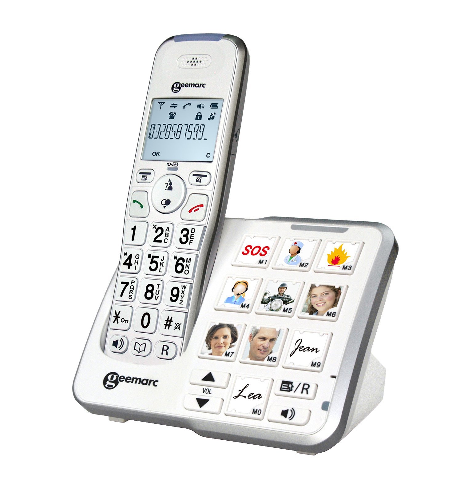 Geemarc Amplidect 295 Photo - Loud Cordless Telephone with Answering Machine and Large Customisable Photo Memories for Seniors - Low to Medium Hearing Loss - Hearing Aid Compatible - UK Version