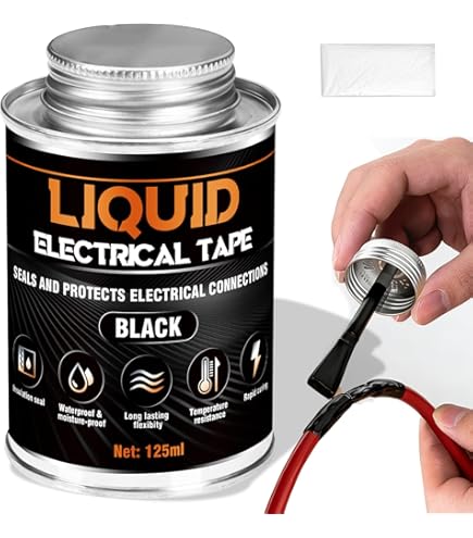 liquid e tape Liquid Electrical Tape with Easy Applicator Brush - 4 Oz - Waterproof &  UV-Re main image 1