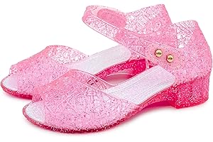 techcity Princess Girls Sandals Dress Up Dance Party Cosplay Jelly Shoes for Kids Toddler Mary Janes