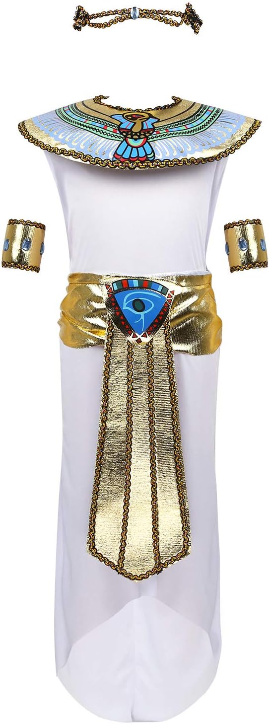 Kids Girls Pyramids Egyptian Princess Costume Cleopatra Nile Queen Halloween Cosplay Party Outfit