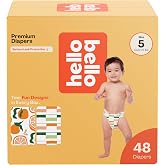 Hello Bello Premium Diapers Size 5, Main Squeeze &amp; Zesties for The Resties Designs, 48ct Club Box