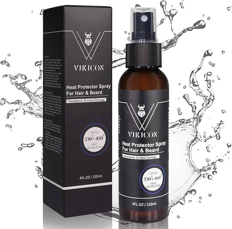 VIKICON Beard Hair Heat Protectant Spray Thermal Protector 4FL.OZ/120ml Men