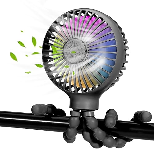 Amposei Baby Stroller Fan Battery Operated, Mini Portable Fan Clip