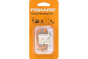Fiskars Sewing Kit, Gifts for Mom, 27-Piece Travel Sewing Set with Case, Orange