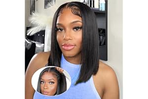 Ailwelia Wear and Go Glueless Wig Bob Wig Human Hair 200% Density 5x5 HD Lace Closure Wigs Human Hair Wigs For Black Women Glueless 5x5 Closure Wigs Human Hair Pre Plucked Bob 14 Inch