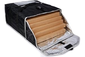cherrboll Insulated Pizza Delivery Bag Commercial Food Warmer Carrier Bag 22" by 22" by 11" Holds 5-20" Large Pizza Boxes or Trays