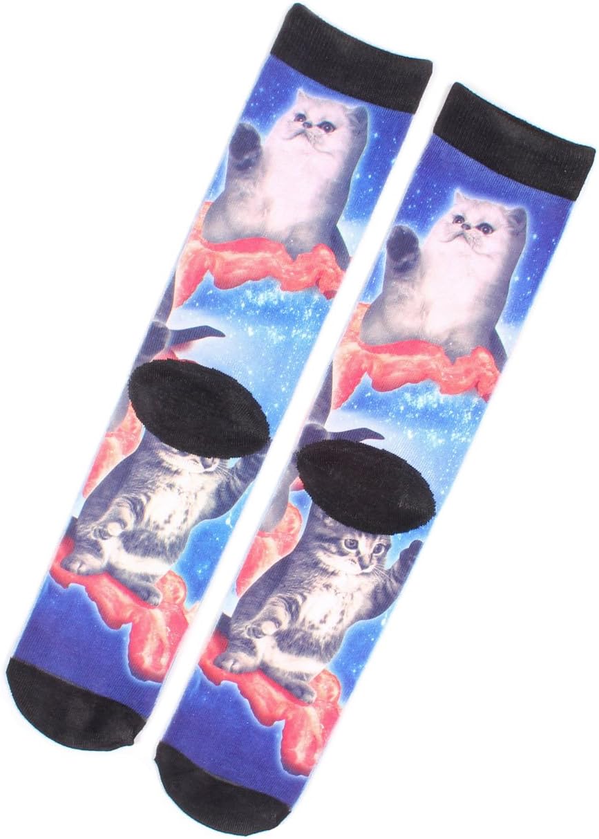 RUDE Bacon Cats Men's Crew Socks