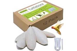 Acsist 4.3"-4.7" Cuttlebone for Birds,Natural Cuttlefish Bone for Parakeets, Cuddle Bones for Sharp Beak, Premium Bird Calcium Stone for Parrots Budgie Cockatiel,12 Pcs