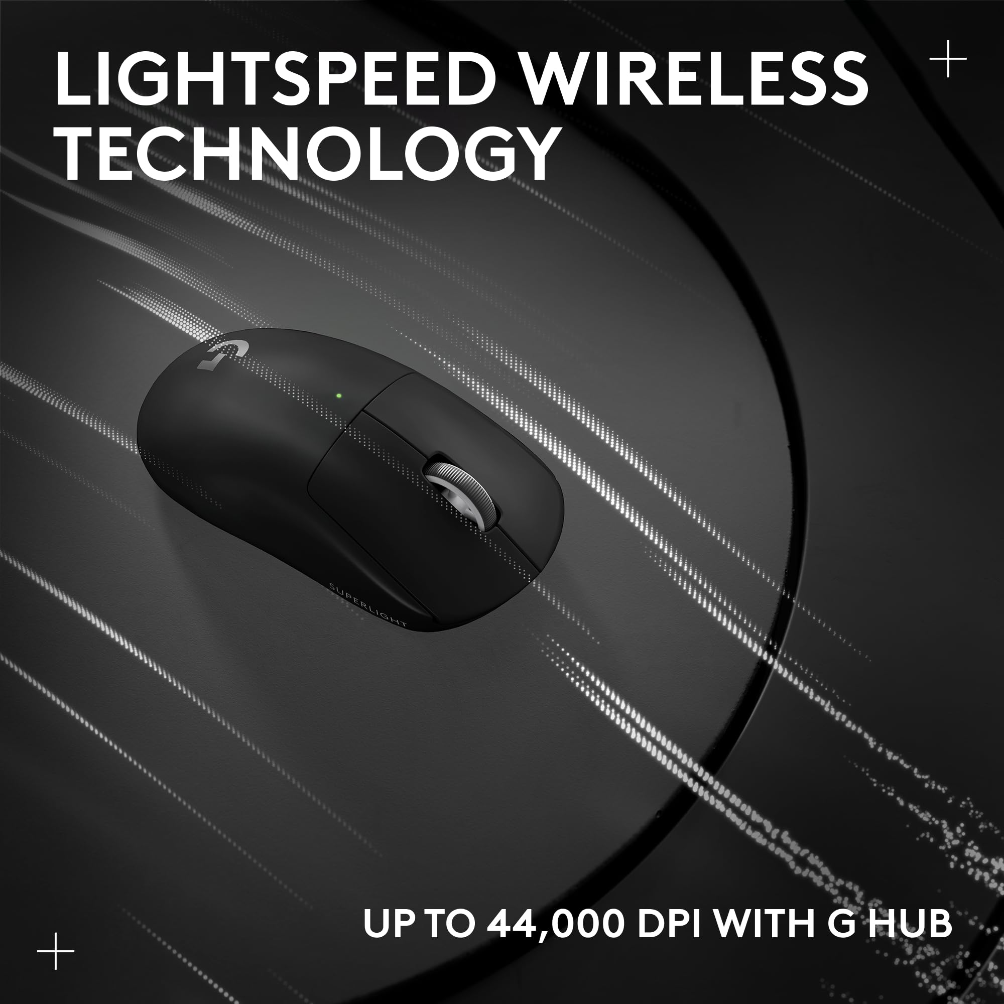 Logitech G PRO X SUPERLIGHT 2 Wireless Gaming Mouse, 60g Pro-Grade with 5 Programmable Buttons, 44k DPI Sensor, 8kHz Report Rate, USB-C Charging for PC/Mac - Black
