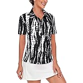 LURANEE Women's Short Sleeve Golf Shirt UPF 50+Zip Up Quick Dry Tennis Polo Workout Tops Slit Zipper at Hem