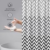 WOODFIB Shower Curtain 180x200 cm Black Chevron PEVA Anti-Mould 12 Hooks view 6