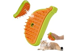 Cat Steam Brush,C-PASSION Efficient De-tangling De-shedding Steamy Cat Brush for Massage Water Cleaning Solution Compatible Fast Shedding Relief Easy Indoor Care for Cats & Dogs (GREEN)