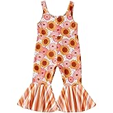 Ledy Champswiin Girl Bell Bottoms Trousers Floral Jumpsuit One Piece Outfit Summer Toddler Clothes Girl