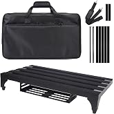 SOYAN 22" x 12.5" Aluminum Alloy Guitar Pedal Board with Power Supply Tray | Includes Carry Case &amp; Mounting Tapes, Power Supply Storage, Lightweight