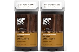 Every Man Jack Men's Amber + Sandalwood Body Deodorant Stick, 2.6 oz - 2 Pack