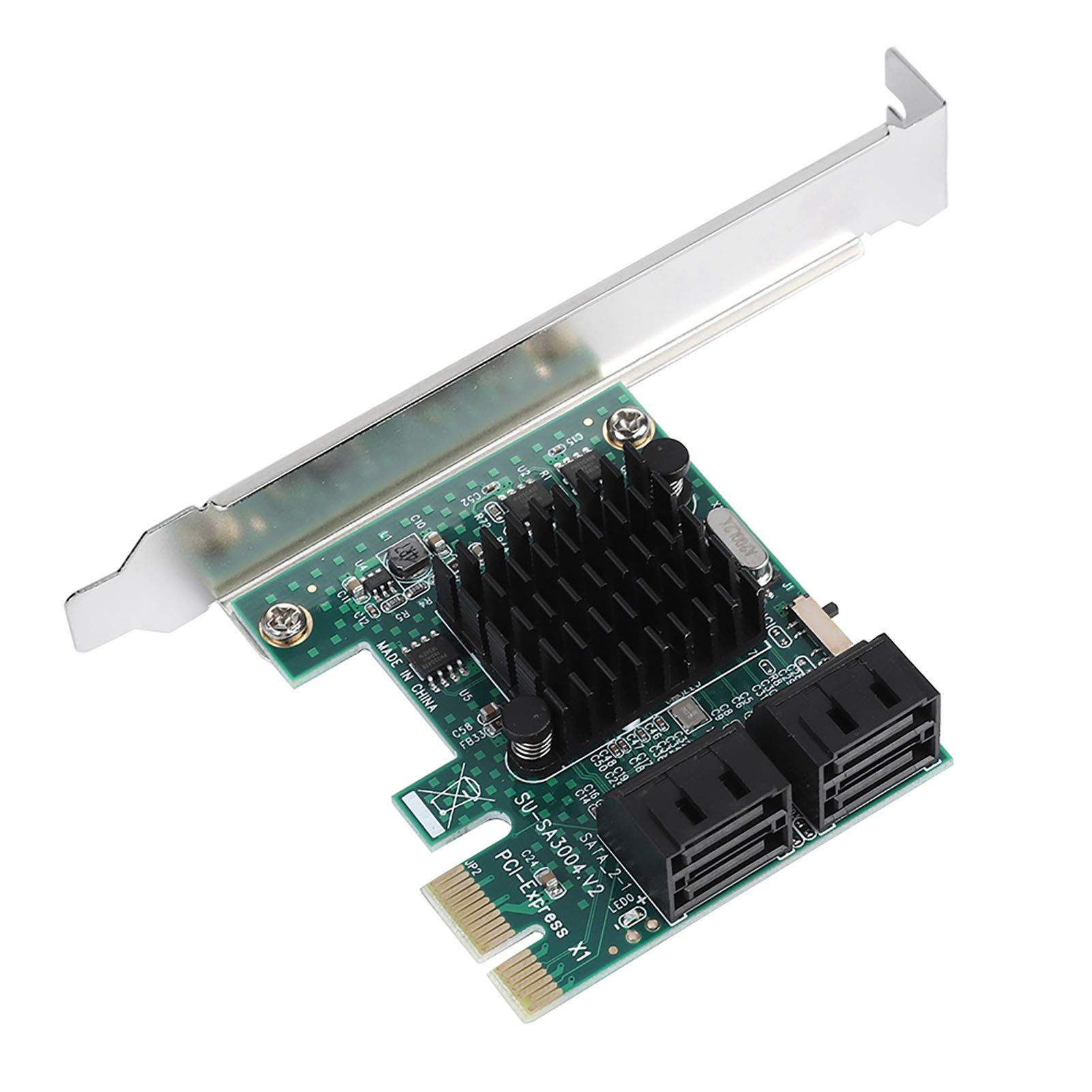 Kafuty SATA 3.0 Expansion Card 4-Port PCIE to SATA 3.0 Expansion Controller Card Adapter 6G，Suitable for for Windows XP/2003/Vista/Win7/Win8/Win10 (32/64 bit)