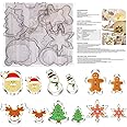 Large Christmas Cookie Cutters,4" Holiday Cookie Cutters Stainless Steel,12pcs Molds with Recipe Instruction,Snowman, Christm