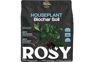 Rosy Soil Indoor Potting Soil for House Plants - Organic Potting Soil Mix for Indoor Plants - Enriched w/Root-Boosting Biochar for Foliage Plants, Flowers, Herbs - Peat Free, Less Prone to Gnats - 4qt