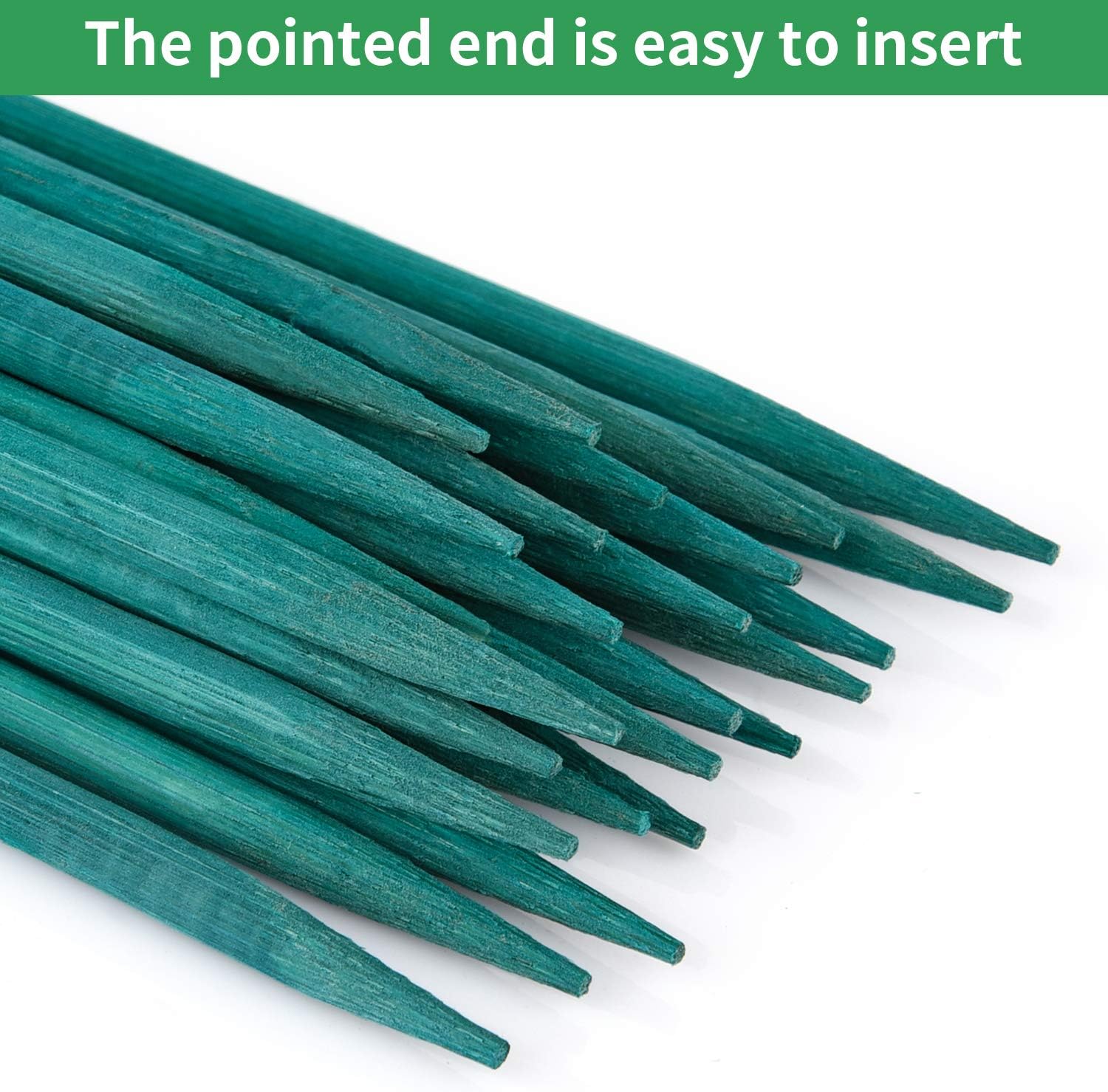Garsum Green Bamboo Sticks Garden Wood Plant Stakes, Floral Plant Support Wooden, Wooden Sign Posting Garden Sticks, 12 Inches 25 Pack : Garden & Outdoor