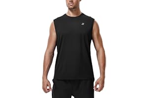 Roadbox Workout Sleeveless Shirts for Men Athletic Gym Basketball Quick Dry Muscle Tank Tops