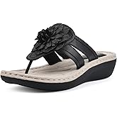 CLIFFS BY WHITE MOUNTAIN Women's Cassia Mini Wedge Flower Flip Flop Sandal