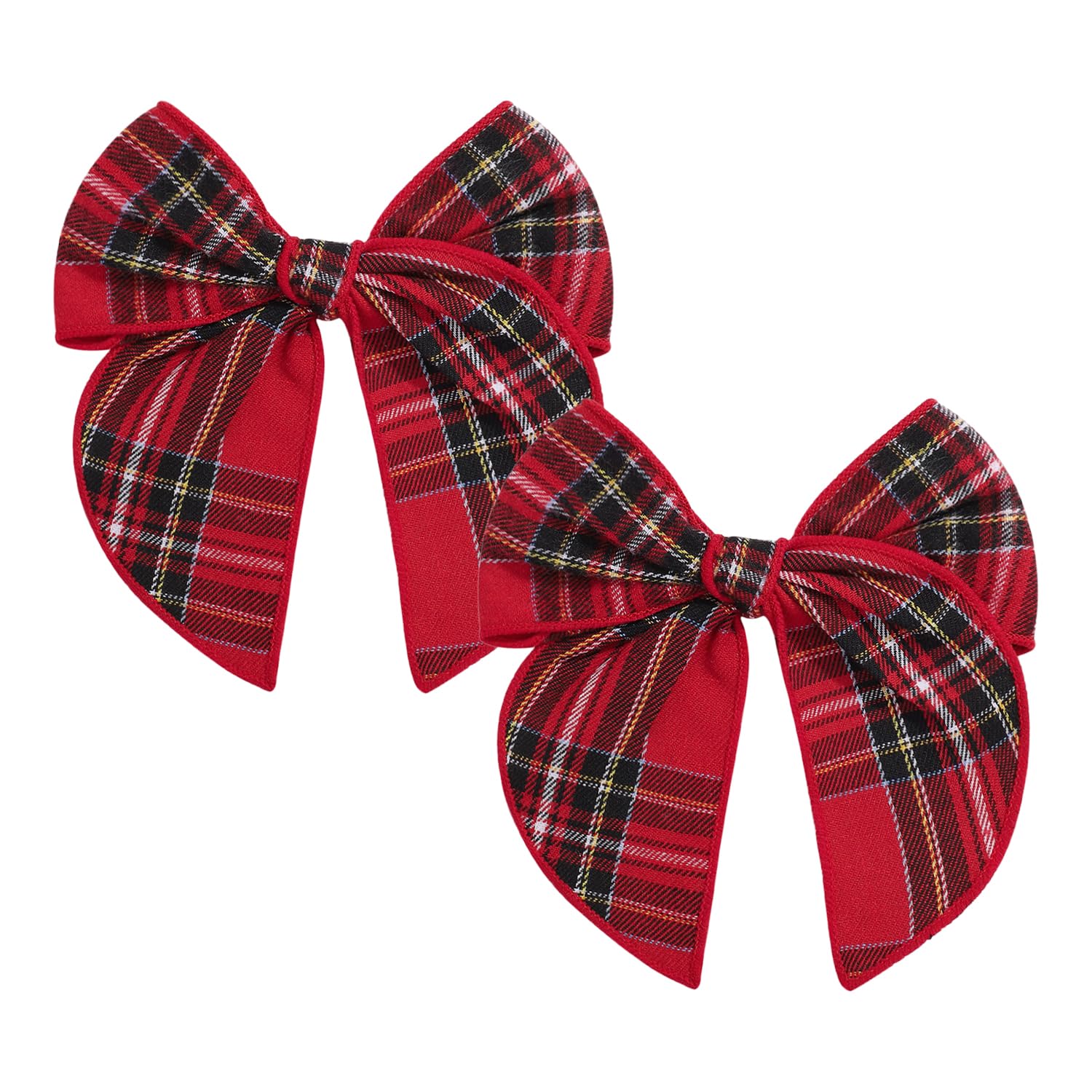 Miaija 2Pieces Tartan Bow Knot Hair Clips Scottish Bow Hair Barrettes Elegant Festive Accessories for Girls Women