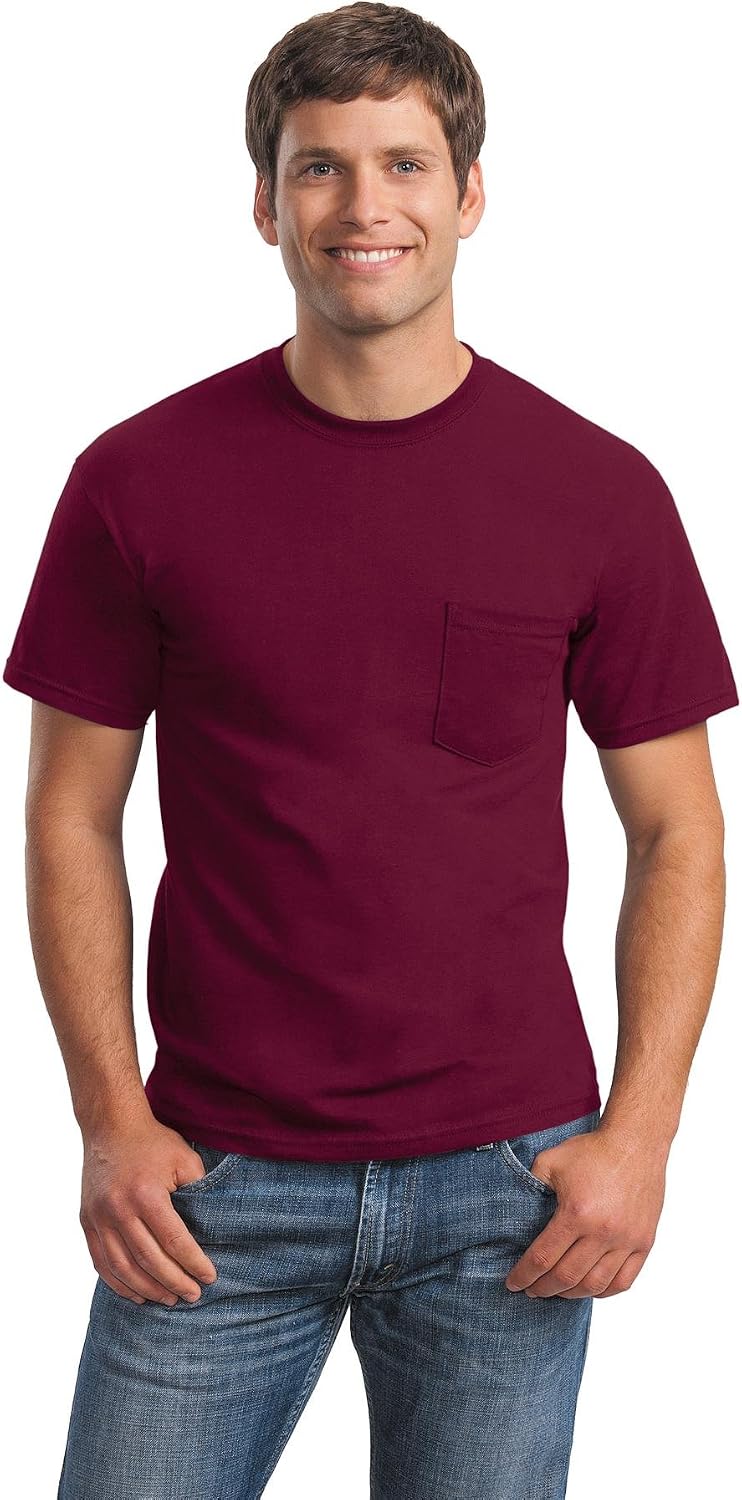 5XL G230 Pocket T-Shirt Maroon Cotton 