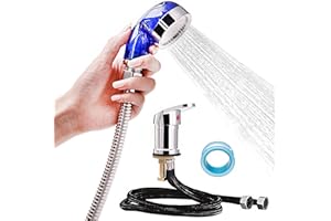 BARBERPLAN Blue Salon Shampoo Faucet for Barbershop Sink and Shower - Hot and Cold Mixer, Includes Shampoo Bowl and Chair