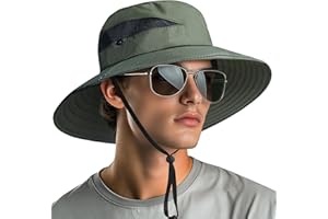 NPQQUAN Sun Hats for Men Women with Neck Flap UPF 50+ UV Protection Wide Brim Bucket Hat Safari Hiking Fishing Hats