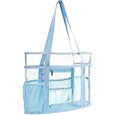 TINYAT Beach Tote Bag for Women Large Capacity - Waterproof Sandproof 6 Pockets with Zipper Gym Travel Shopping Handbag