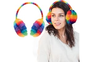 RONRONS Women Soft Plush Earmuffs Outdoor Warmers with Pearl Headband