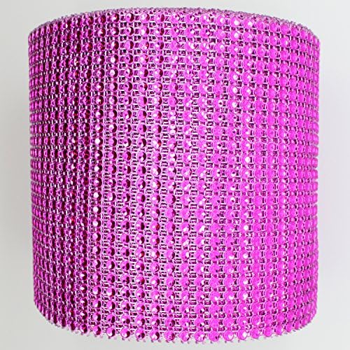 Blinggasm 5 Yards X 4.75" Diamond Mesh Wrap Roll Crystal Rhinestone Sparkle Bling Ribbon Choose Your Color (#11 Hot Pink)