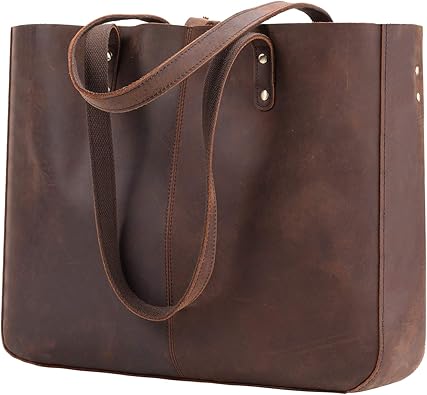 amazon large leather tote bags