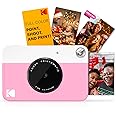 KODAK Printomatic Full-Color Instant Print Digital Camera - Colorful Photos On Zink 2x3" Sticky-Back Photo Paper - 5MP, Portable, Creative Fun Gift for Birthday, Christmas, Holiday - Pink
