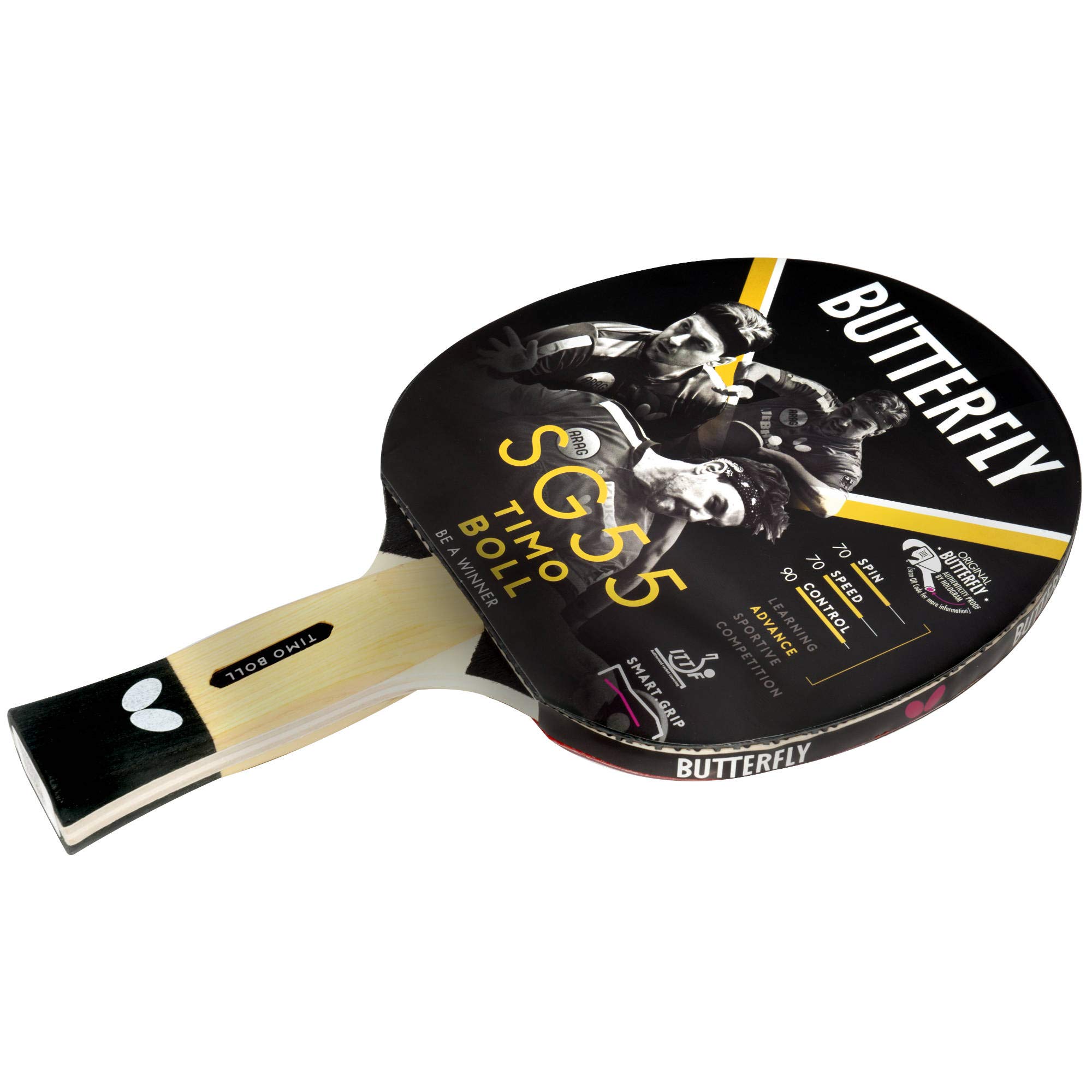 Butterfly Timo Boll SG55 Table Tennis Bat - ITTF Approved 1.5mm Pan Asia Rubber