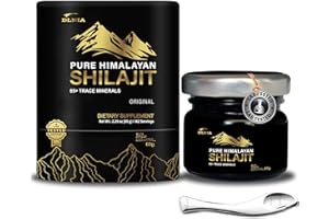 DLNIA Shilajit Pure Himalayan Organic Shilajit Resin Supplement- Gold+ Grade with 85+ Trace Minerals with 75% Fulvic Acid, Overall Energy & Immune Support, Pure Shilajit for Men & Women, 65g